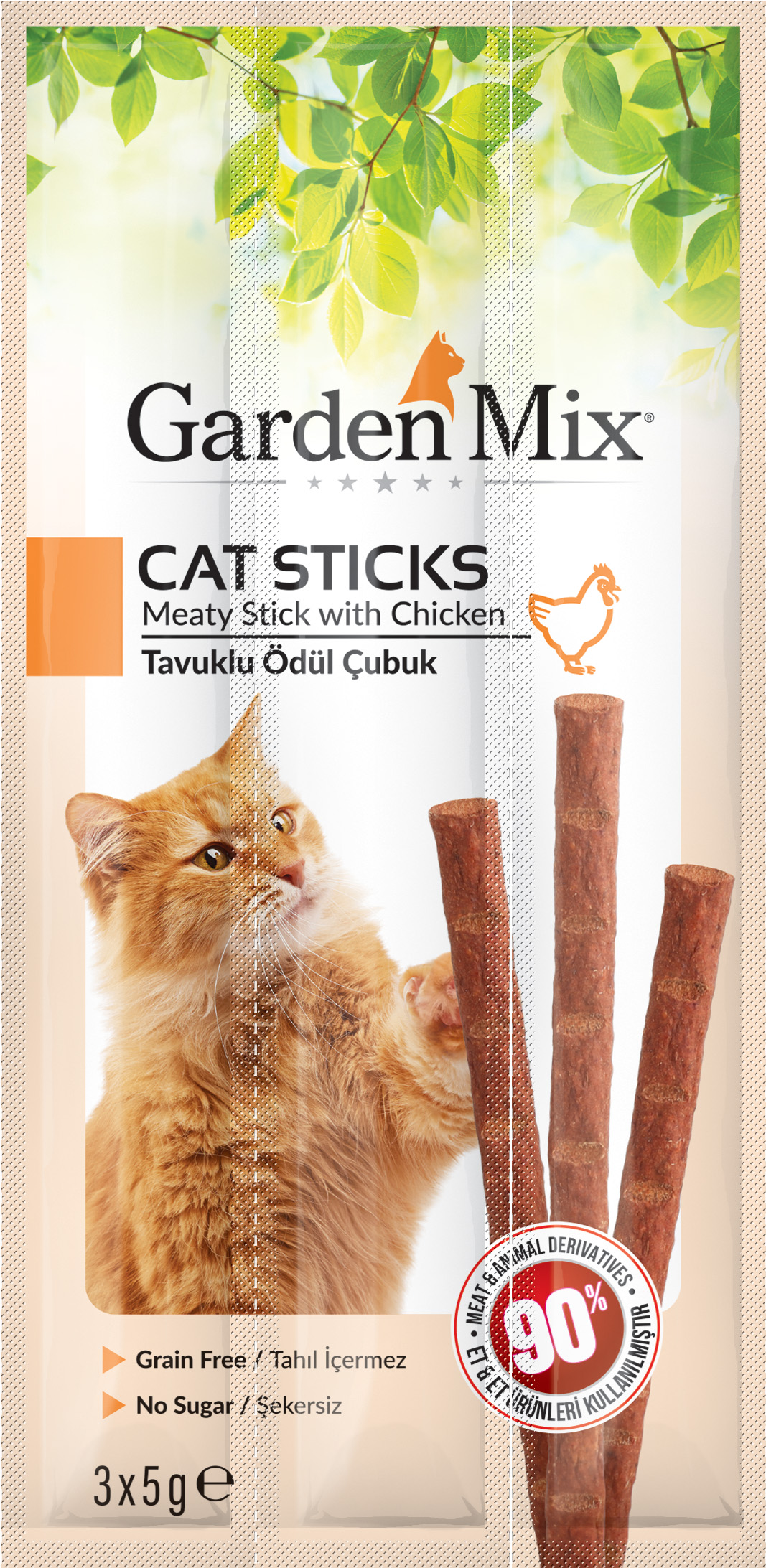 GARDENMIX TAVUKLU KEDI STICK ÖDÜL 3 X 5 GR X 5 ADET