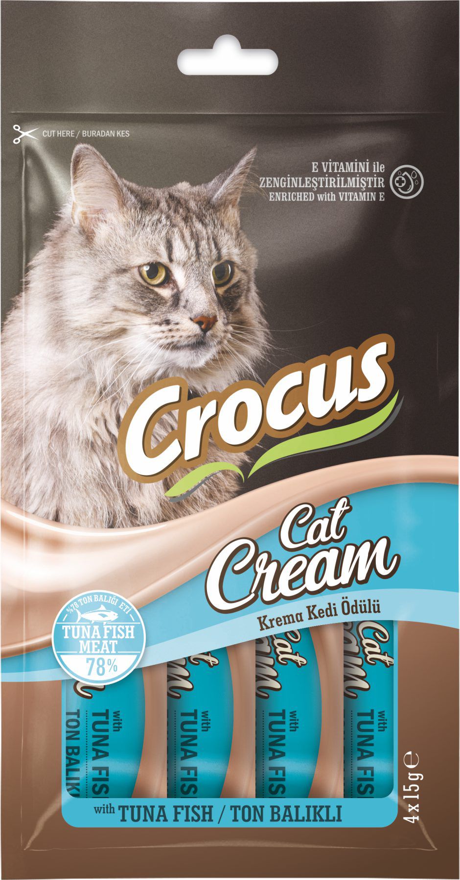 CROCUS TON BALIKLI KREMA KEDI ÖDÜLÜ 4 X 15 GR X 5 ADET