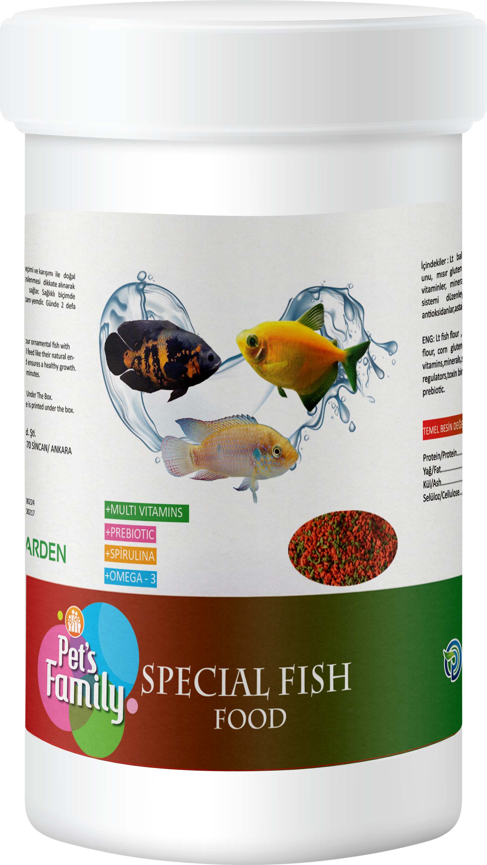 PETS FAMİLY SPECIAL FISH FOOD 250ML/100g