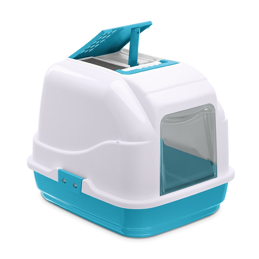 Imac Easy Cat Kapalı Kedi Tuvaleti Mavi/beyaz 50x40x40cm