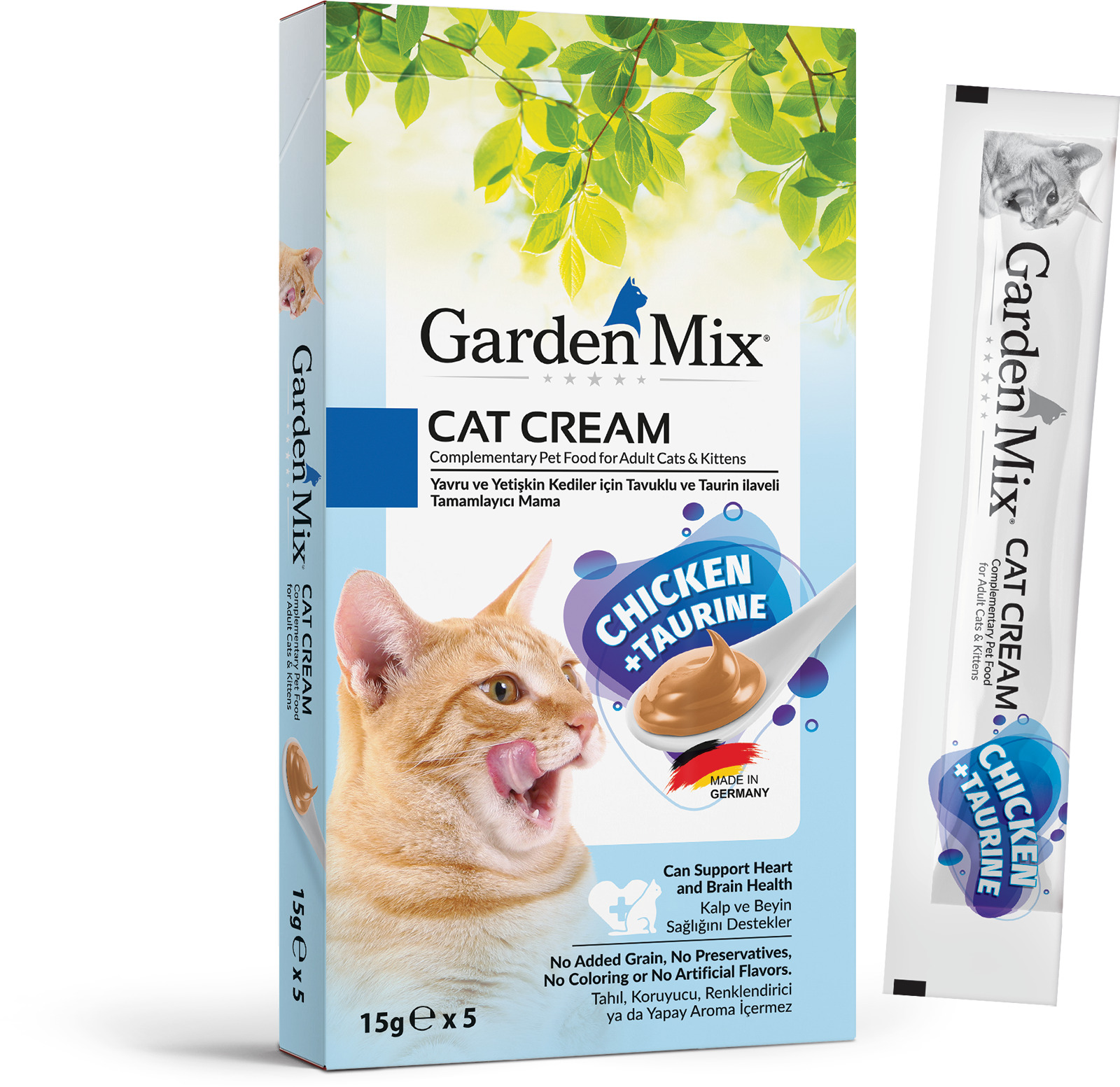 GARDEN MIX KEDI KREMASI TAVUK TAURIN 5 X 15 GR X 3 ADET