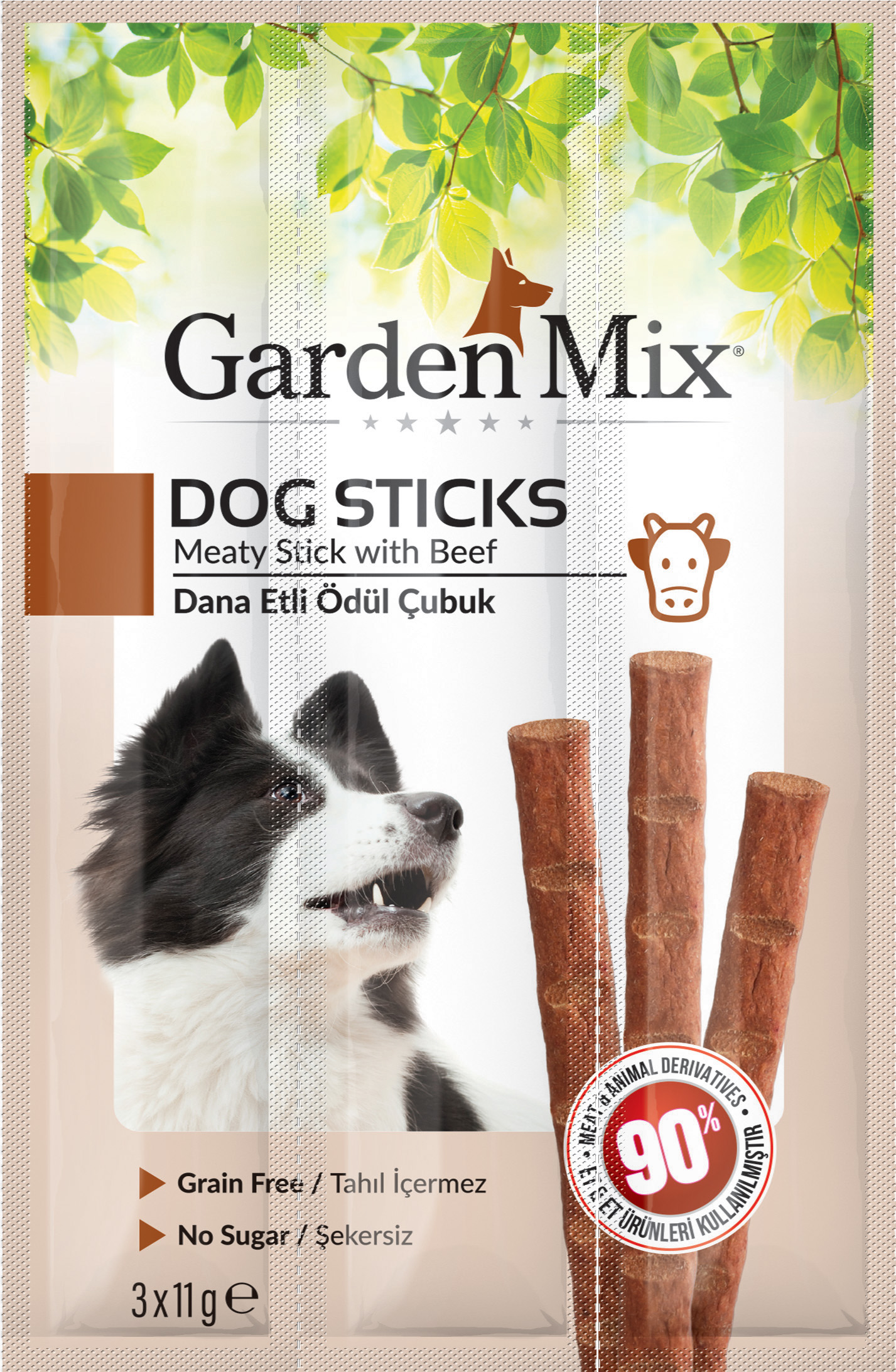GARDENMIX DANA ETLI KÖPEK STICK ÖDÜL 3 X 11 GR X 4 ADET