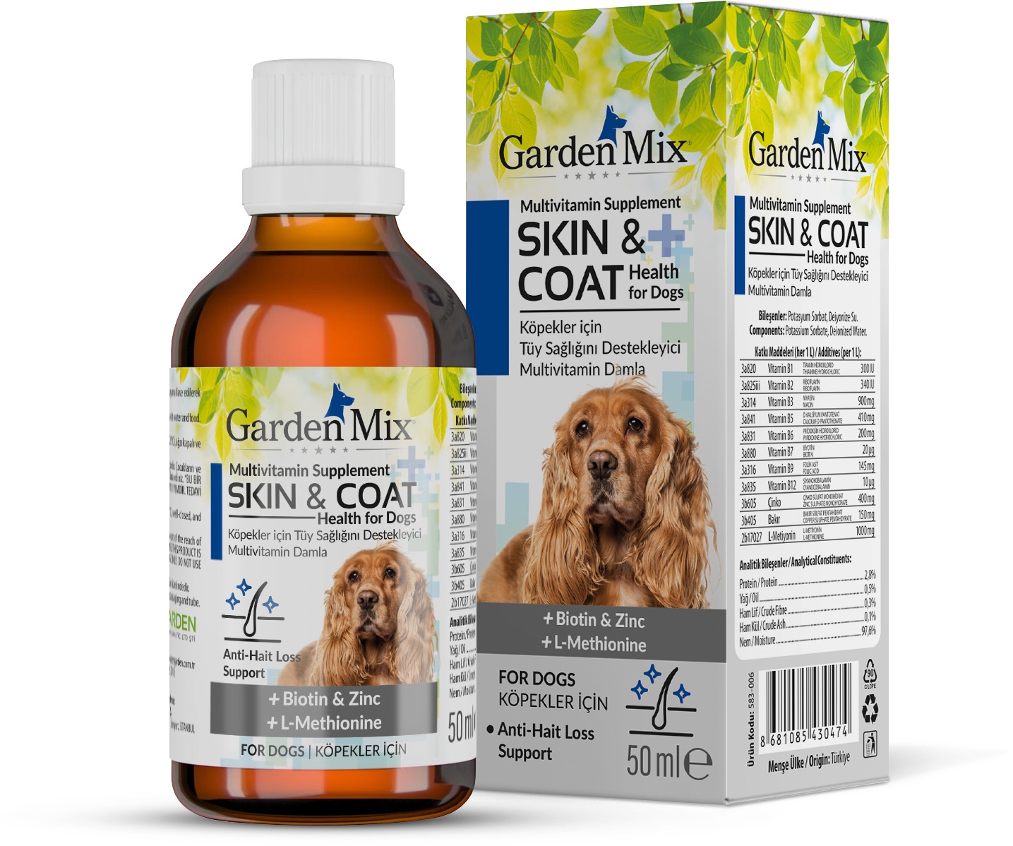 GARDEN MIX KÖPEK TÜY SAĞLIĞI DAMLASI 50 ML X 2 ADET