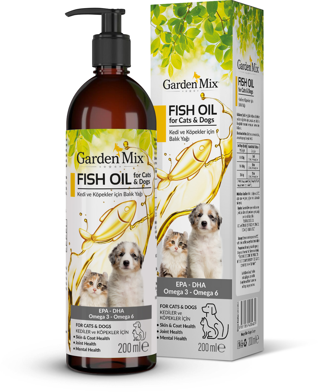 GARDEN MIX KEDI VE KÖPEK SOMON YAĞI 200ML X 2 ADET