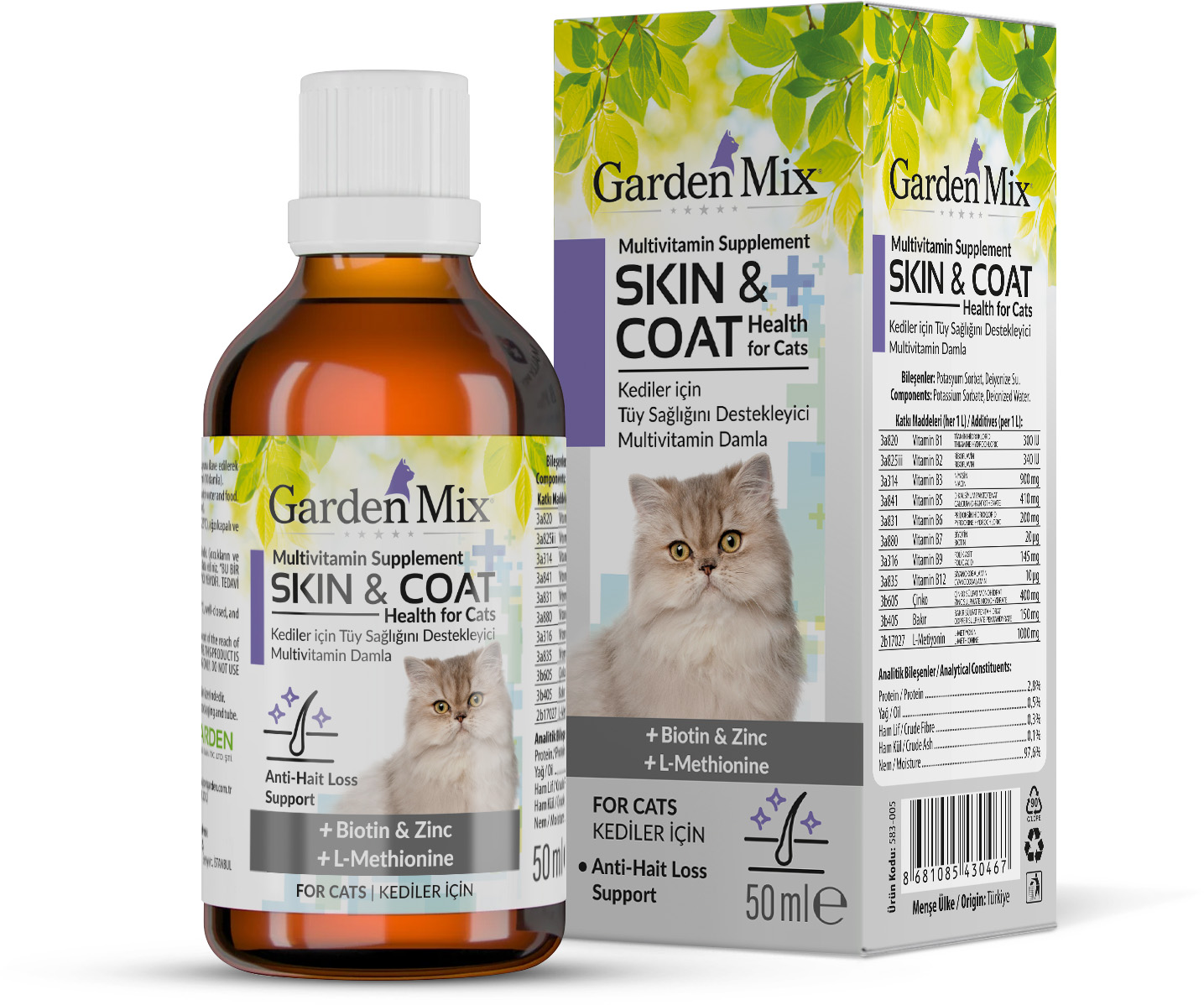 GARDEN MIX KEDI TÜY SAĞLIĞI DAMLASI 50 ML X 2 ADET