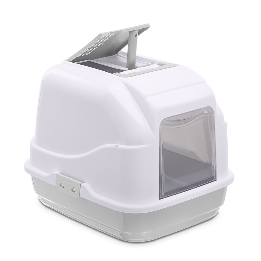 Imac Easy Cat Kapalı Kedi Tuvaleti Gri/beyaz 50x40x40cm