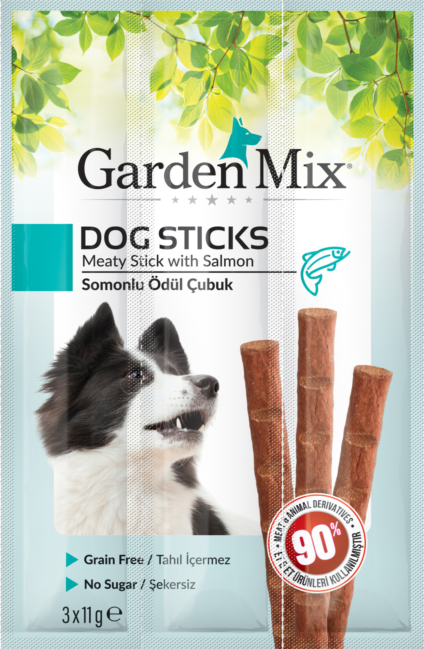 GARDENMIX SOMONLU KÖPEK STICK ÖDÜL 3 X 11 GR X 4 ADET