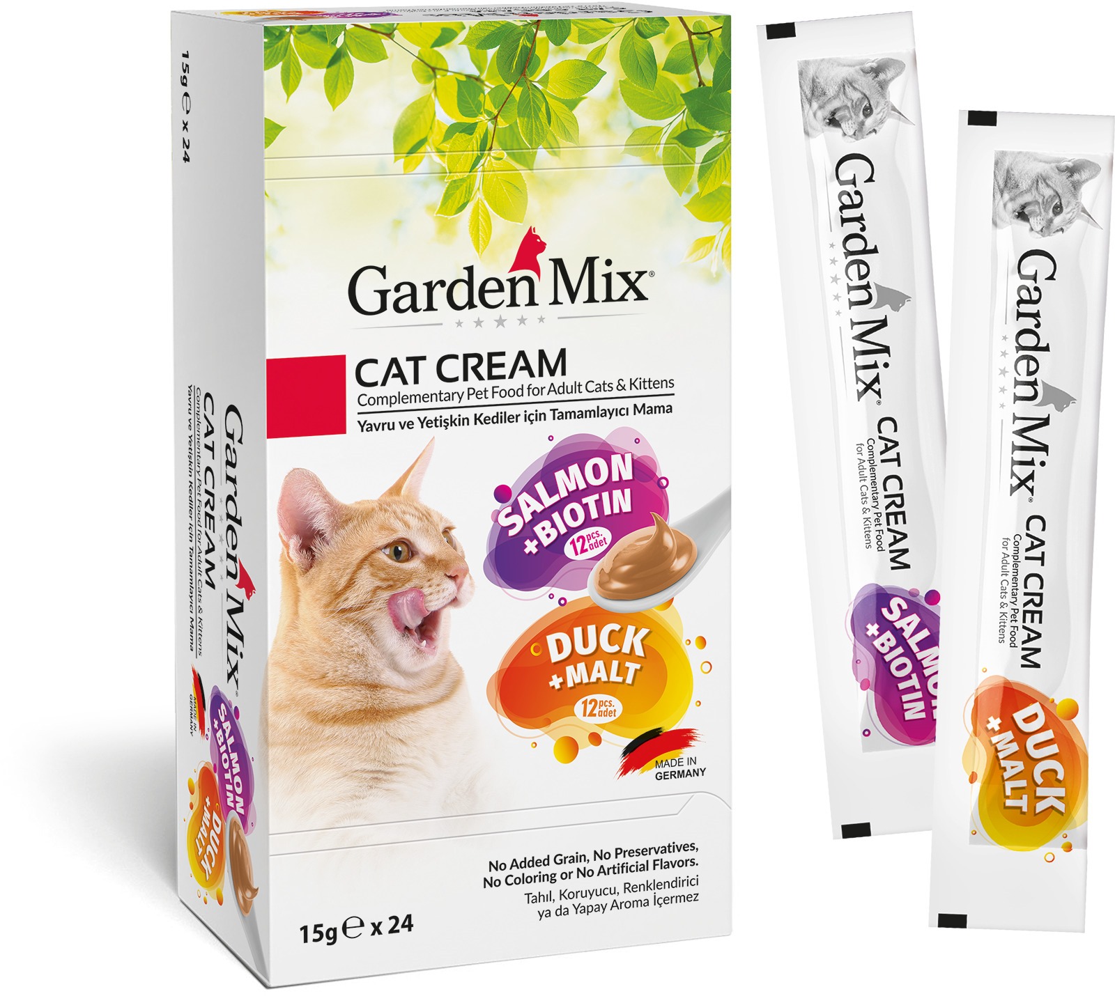 GARDEN MIX KEDI KREMASI XXL SOMON ÖRDEK 24 X 15 GR X 1 ADET