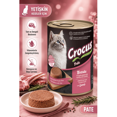 Crocus Yetişkin Kedi Kuzu Etli Pate Yaş Mama 400g