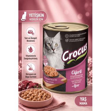 Crocus Yetişkin Kedi Ciğerli Yaş Mama 400g