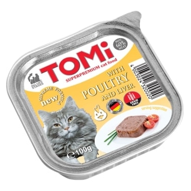 Tomi Kedi Kümes Hayvanı Ve Ciğerli Alüminyum Yaş Mama 100gr (pate)