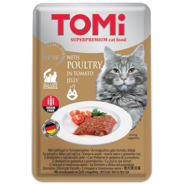 Tomi Kedi Kümes Hayvanı Ve Domates Tahılsız Pouch Mama 100gr (pate)