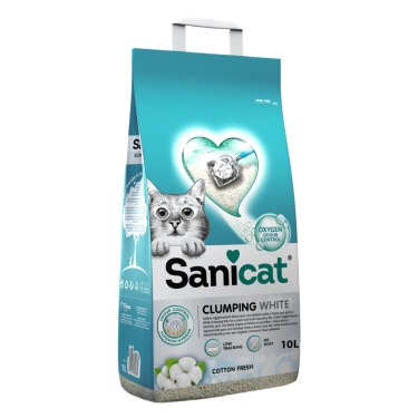 Sanicat Clumping White Koton Ferahlığı Kedi Kumu 10l