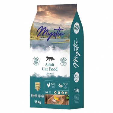 Mystic Az Tahıl Yetişkin Kedi Maması Tavuklu 15 Kg