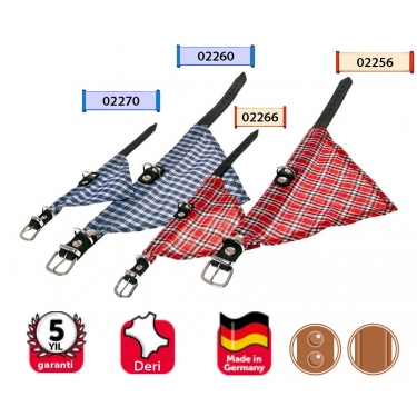 Karlıe Deri Bandanalı Boyun Tasması 32cm Kırmızı