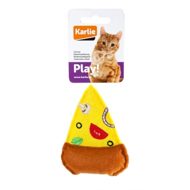 Karlie Peluş Kedi Oyuncağı Pizza 10,5 Cm Sarı