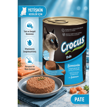 Crocus Yetişkin Kedi Somonlu Pate Yaş Mama 400g