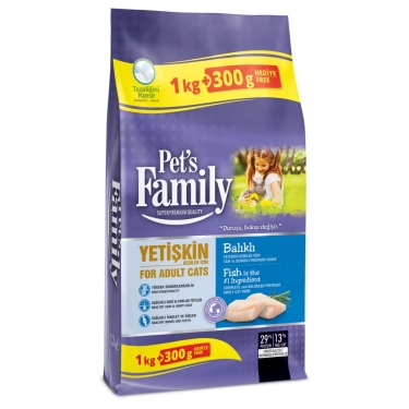 Pets Family Balıklı Yetişkin Kedi Maması 1000+300g