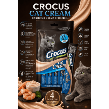 Crocus Karidesli Krema Kedi Ödülü 4x15gr