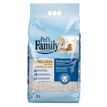 Pets Famıly Naturel Kalın Bentonit Kedi Kumu 5lt