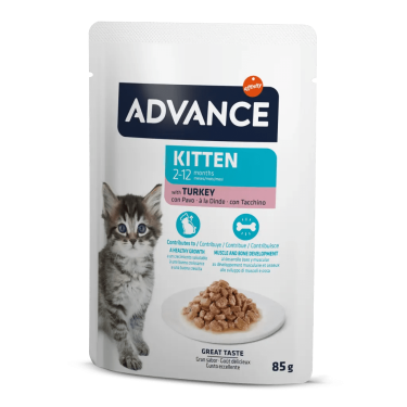 Advance Cat Kıtten Turkey Wet Pouch 12x85gr