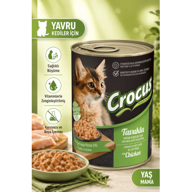 Crocus Yavru Kedi Tavuklu Yaş Mama 400g