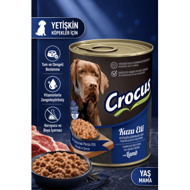 Crocus Yetişkin Köpek Kuzu Etli Yaş Mama 400g
