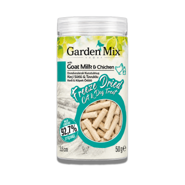 Garden Mix (freeze Dried) Keçi Sütlü Ve Tavuklu Çubuk Kedi Ve Köpek Ödül Maması 50 Gr