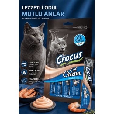 Crocus Karidesli Krema Kedi Ödülü 4x15gr