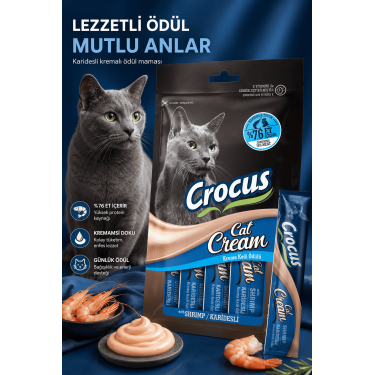 Crocus Karidesli Krema Kedi Ödülü 4x15gr