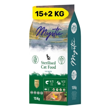 Mystic Yetişkin Kedi Mama Steril Somon 15+2kg Bonus