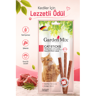 Gardenmix Kuzu Etli Kedi Stick Ödül 3*5g 50li