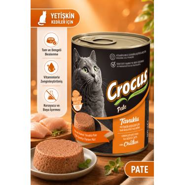 Crocus Yetişkin Kedi Tavuklu Pate Yaş Mama 400g