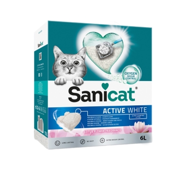 Sanicat Active White Lotus Çiçeği Kedi Kumu 6 L