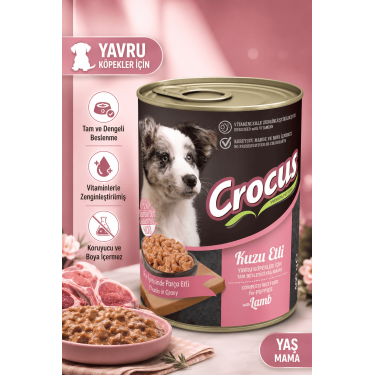 Crocus Yavru Köpek Kuzu Etli Yaş Mama 400g