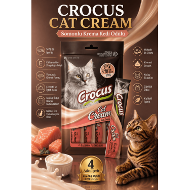 Crocus Somonlu Krema Kedi Ödülü 4x15g