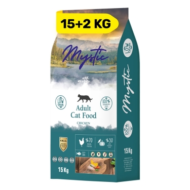 Mystic Yetişkin Kedi Maması Tavuklu 15+2kg Bonus