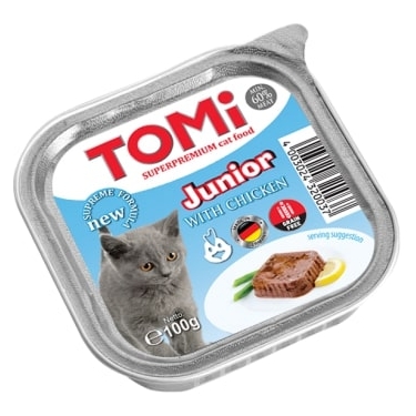 Tomi Yavru Kedi Kümes Hayvanlı Alüminyum Yaş Mama 100gr (pate)