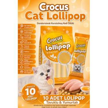 Crocus Tavuklu Ve Yumurta Sarılı Kedi Lolipop