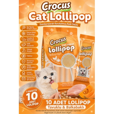 Crocus Tavuklu Ve Bal Kabaklı Kedi Lolipop