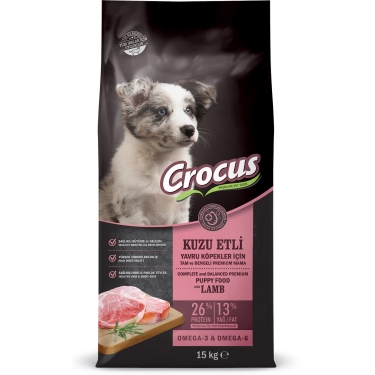 Crocus Kuzu Etli Pirinçli Yavru Köpek Maması 15 Kg