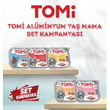 TOMİ KEDİ ALÜMİNYUM YAŞ MAMA SET KAMPANYASI