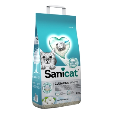 Sanicat Clumping White Koton Ferahlığı Kedi Kumu 20l