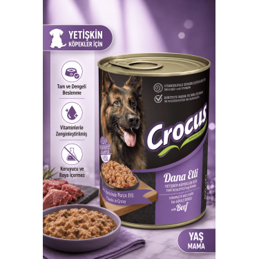 Crocus Yetişkin Köpek Dana Etli Yaş Mama 400g