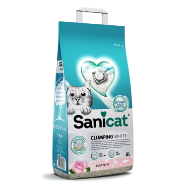 Sanicat Clumping White Gül Kokulu Kedi Kumu 8l