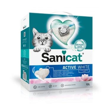 Sanicat Active White Lotus Çiçeği Kedi Kumu 10 L