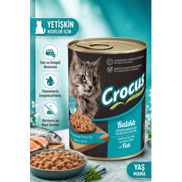 Crocus Yetişkin Kedi Balıklı Yaş Mama 400g