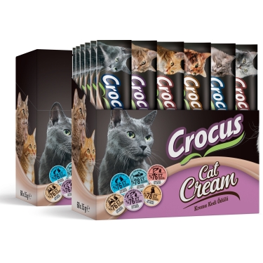Crocus Multıpack60 6 Çeşit Krema Kedi Ödülü 900gr 60x15gr)