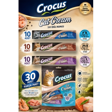 Crocus Çoklu Somon Karides & Karides & Yengeç Kedi Ödülü 30x15gr