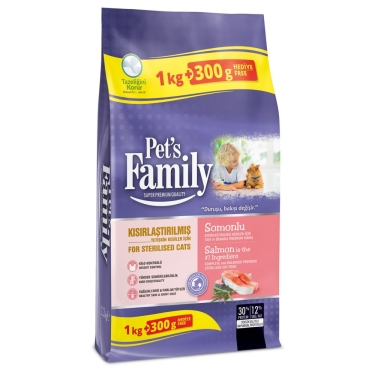 Pets Family Somonlu Kıs. Yet.kedi Maması 1000+300g